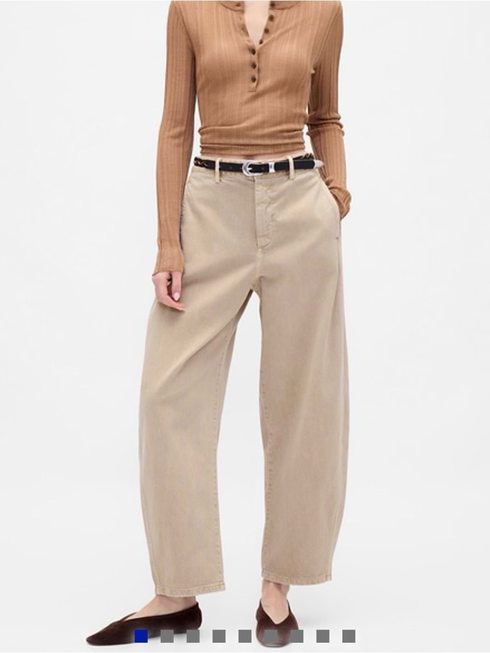 Gap Mid Rise Twill Barrel Pants